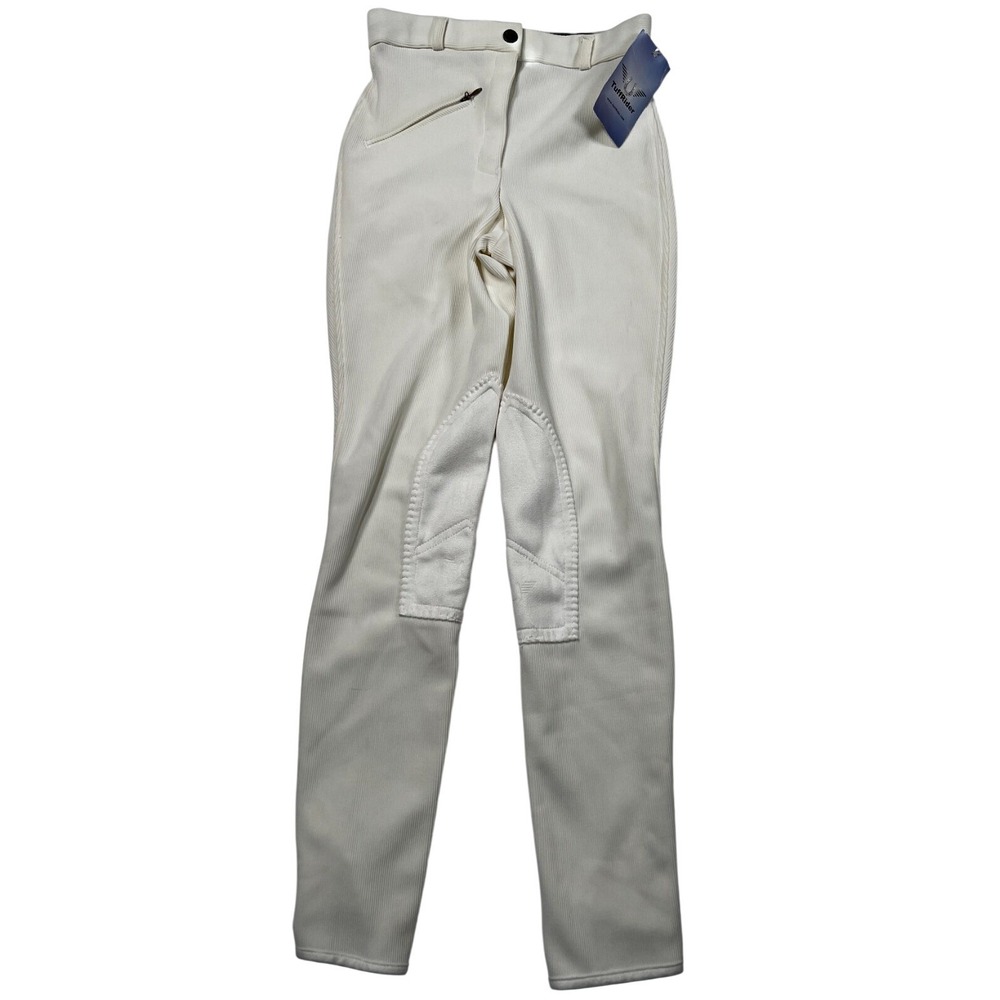 Tuff Rider Ribb Knee Patch Riding Equestrian Breeches Womens 24 White New Pants